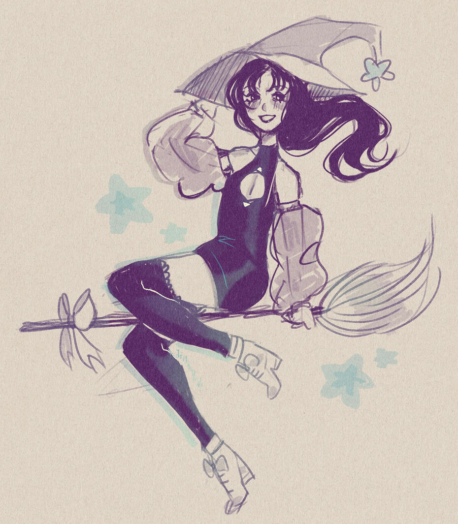 Witch character concept, digital