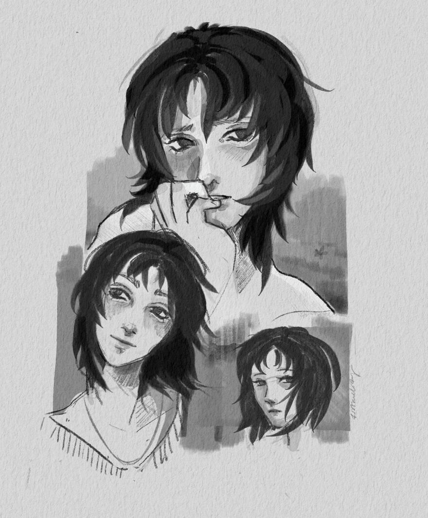 Character sketch page, digital